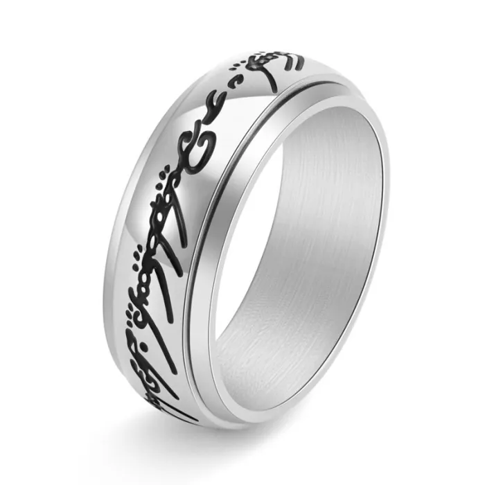 Men’s Stainless Steel Spinning Ring Stylish Cool Rotatable Band Trendy Statement Jewelry