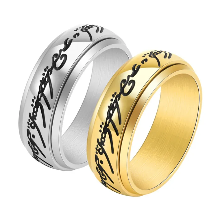 Men’s Stainless Steel Spinning Ring Stylish Cool Rotatable Band Trendy Statement Jewelry
