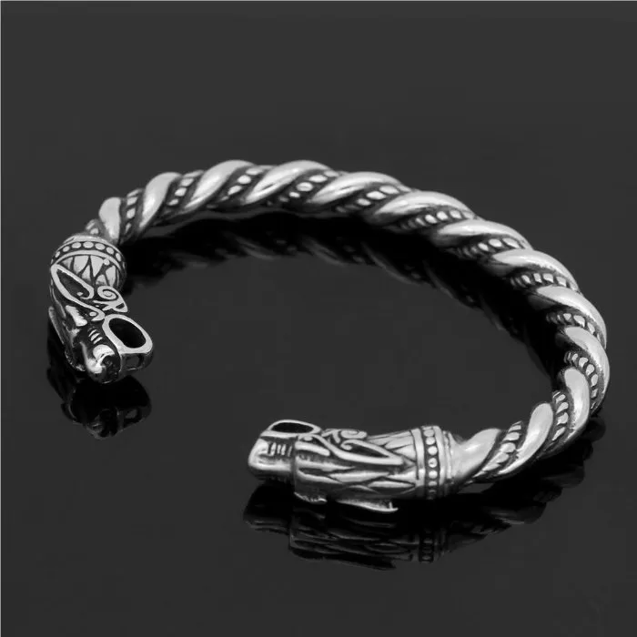 Men’s Vintage Black Mobius Bangle Alloy Open Bracelet Handmade Antique Style Jewelry