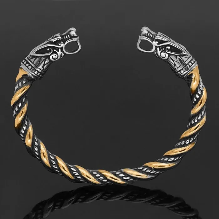 Men’s Vintage Black Mobius Bangle Alloy Open Bracelet Handmade Antique Style Jewelry