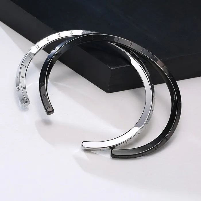 Unique Men’s Black Alloy Open Bracelet Mobius Twist Design Retro Vintage Bangle