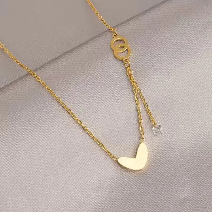 Gold Titanium Steel Necklace for Women Elegant Minimalist Choker High-End Fashion Jewelry