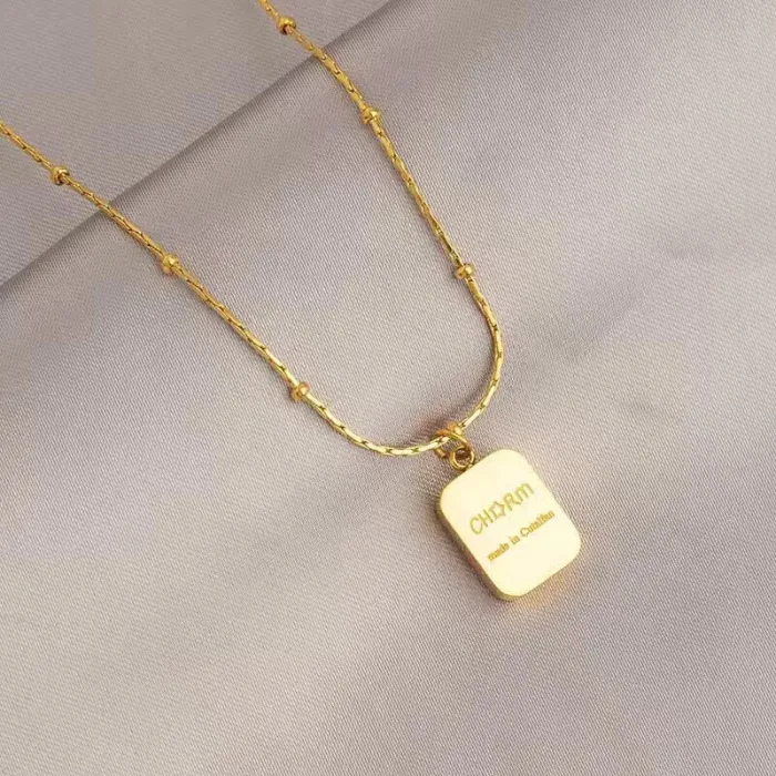 Luxury Gold Plated Titanium Steel Necklace Women’s Simple Chic Collarbone Chain Jewelry