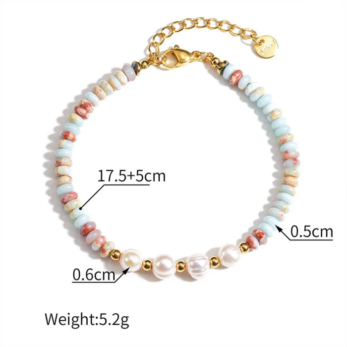 Elegant Pearl Beaded Bracelet for Women Titanium Steel Simple Chic Friendship Jewelry