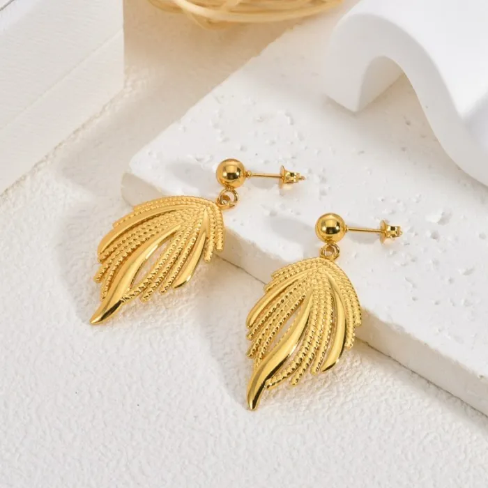 Boho Vintage U-Shaped Earrings for Women 18K Gold Stainless Steel Drop Earrings