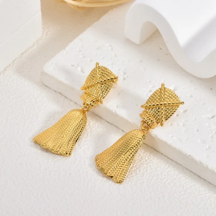 Boho Vintage U-Shaped Earrings for Women 18K Gold Stainless Steel Drop Earrings