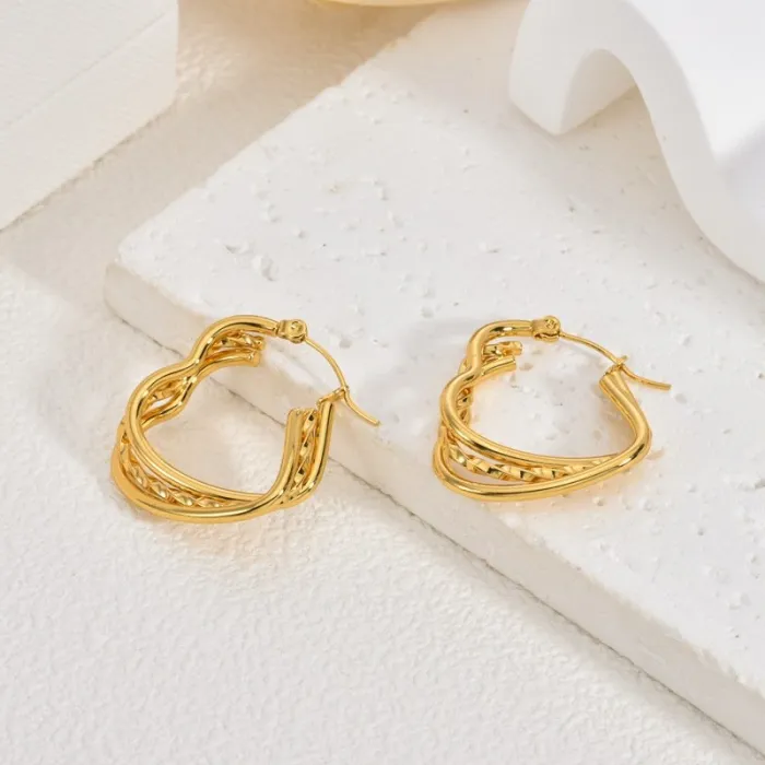 Minimalist Stainless Steel Line Earrings for Women Luxury Small Hoop Design