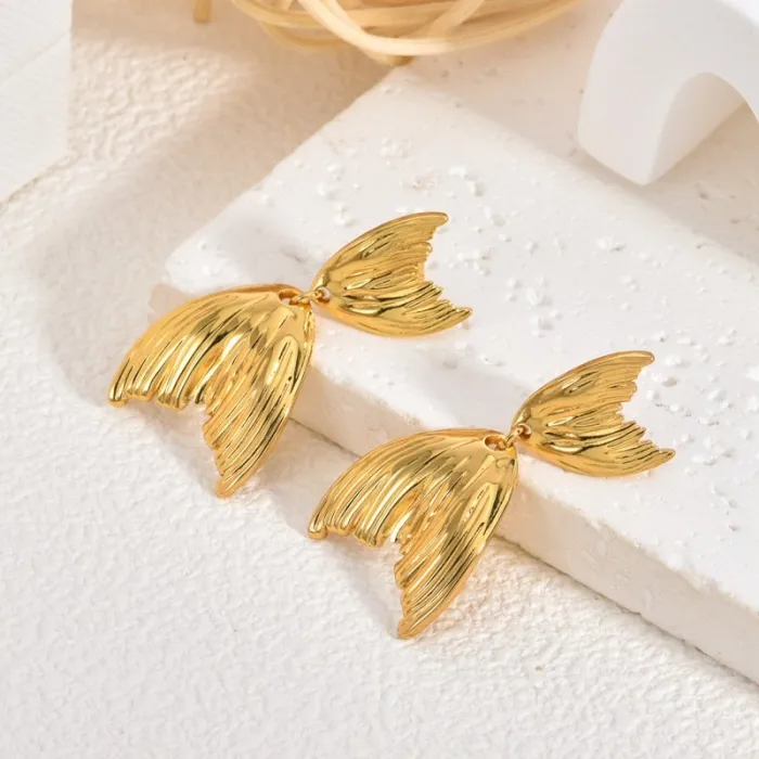 Starfish Stainless Steel Earrings for Women Vintage Jellyfish Design Statement Luxury Jewelry