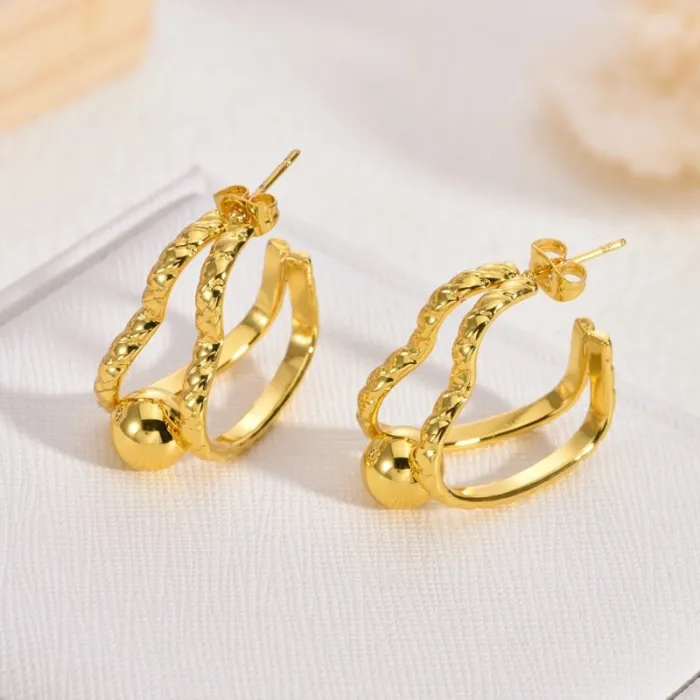 Luxury Gold Stainless Steel Earrings for Women Elegant Statement Minimalist Design Jewelry