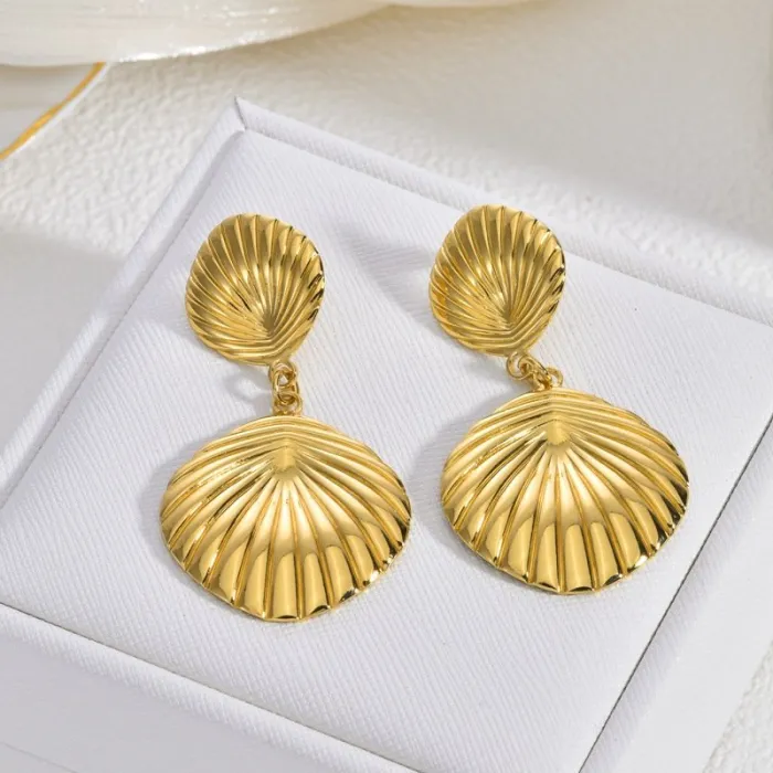 Vintage Long Stainless Steel Earrings for Women Elegant Luxury Statement Drop Jewelry