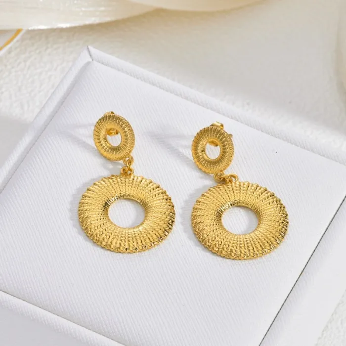 Vintage Long Stainless Steel Earrings for Women Elegant Luxury Statement Drop Jewelry