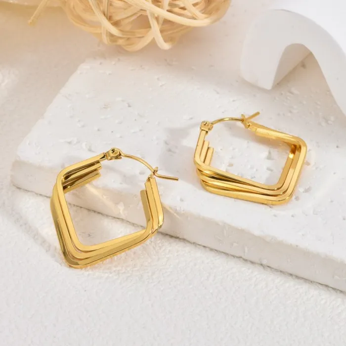 Luxury Braided Stainless Steel Earrings for Women Bohemian Chic Line Design Ear Cuffs