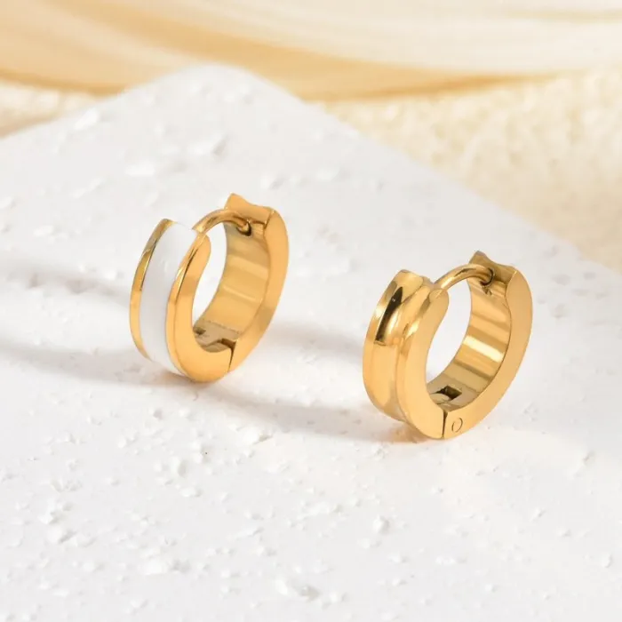 French-Style Luxury Stainless Steel Hoop Earrings Small Chic Design