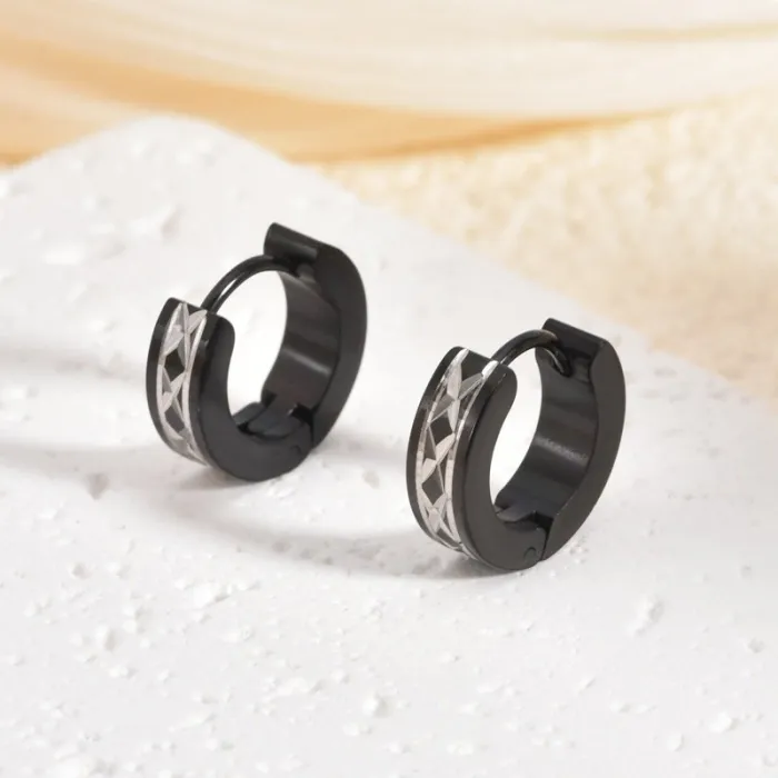 French-Style Luxury Stainless Steel Hoop Earrings Small Chic Design
