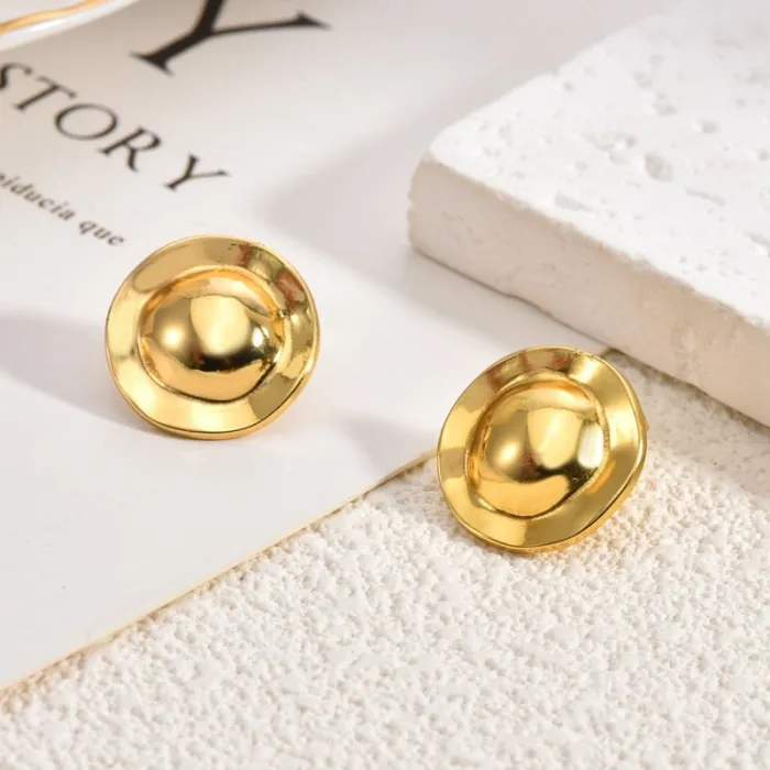 Bohemian Vintage Stainless Steel Earrings for Women Small Luxury Chic Stud Jewelry