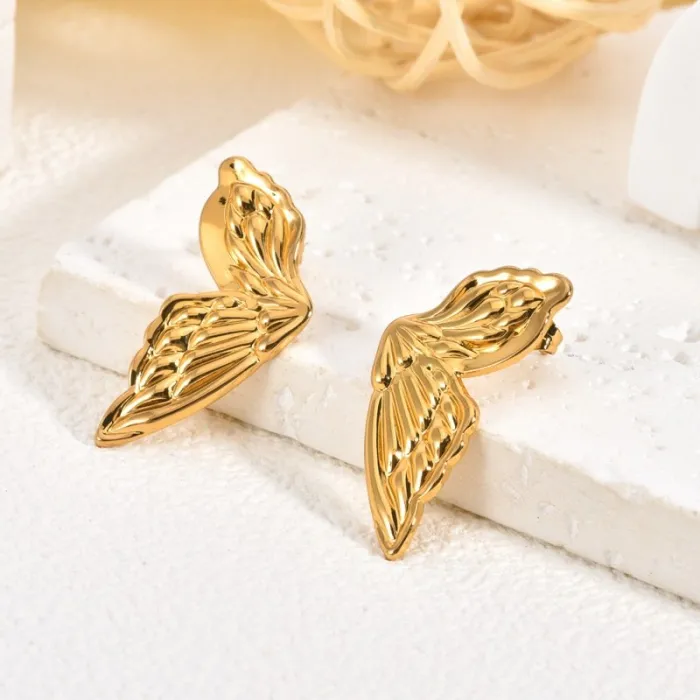 Vintage Butterfly and Octopus 18K Gold Stainless Steel Earrings for Women Geometric Design