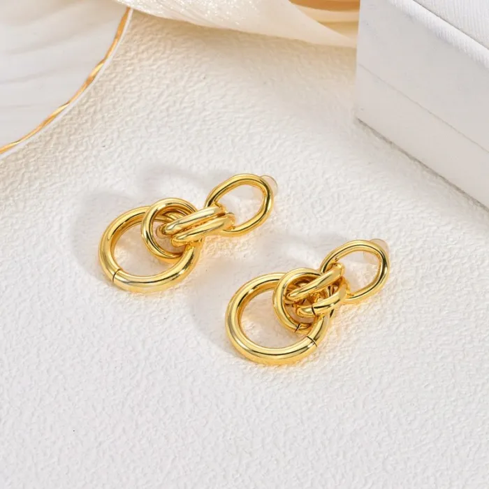 Luxury Large Gold Copper Hoop Earrings for Women Bold Chic Statement Jewelry