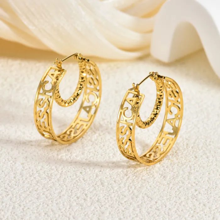 Vintage Luxury 18K Gold Bowknot Stainless Steel Earrings for Women – Elegant Statement Style