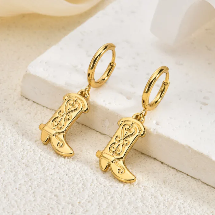 Vintage Luxury 18K Gold Bowknot Stainless Steel Earrings for Women – Elegant Statement Style