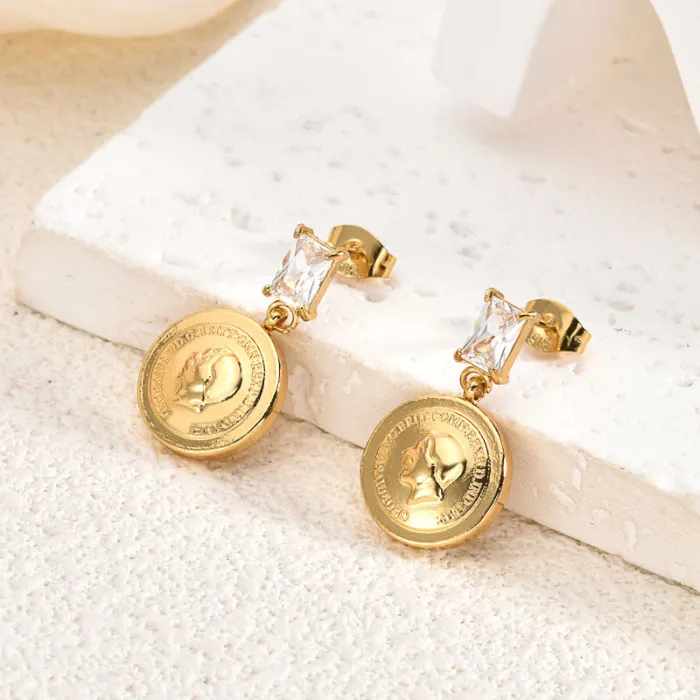 Vintage Luxury 18K Gold Bowknot Stainless Steel Earrings for Women – Elegant Statement Style