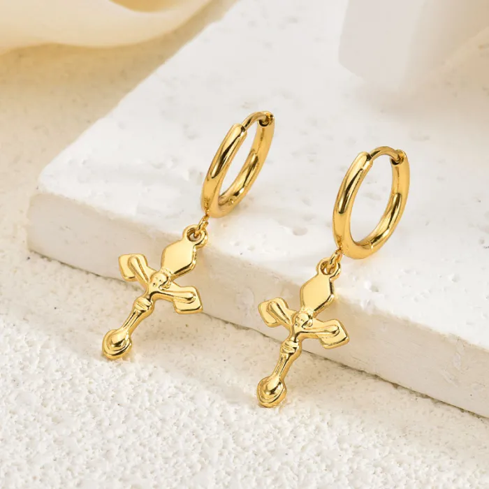 Vintage Luxury 18K Gold Bowknot Stainless Steel Earrings for Women – Elegant Statement Style