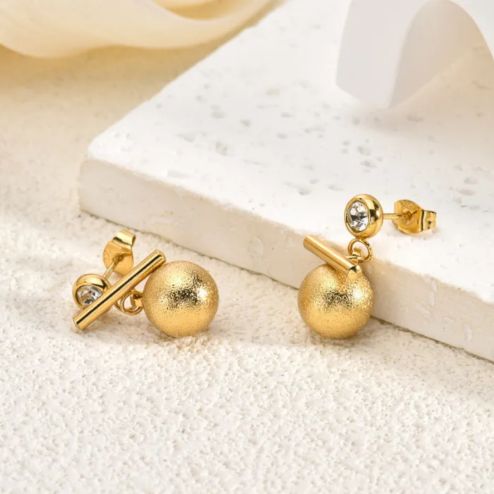 Vintage Luxury 18K Gold Bowknot Stainless Steel Earrings for Women – Elegant Statement Style