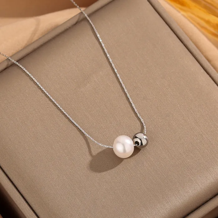 Wholesale Freshwater Pearl Stainless Steel Necklace | Bulk Supplier & Factory Price Minimalist Luxury Jewelry for Women