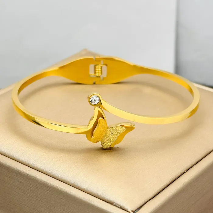 Wholesale Round Zircon Stainless Steel Bangle | Bulk Supplier & Factory Price Minimalist Luxury Bracelet for Women