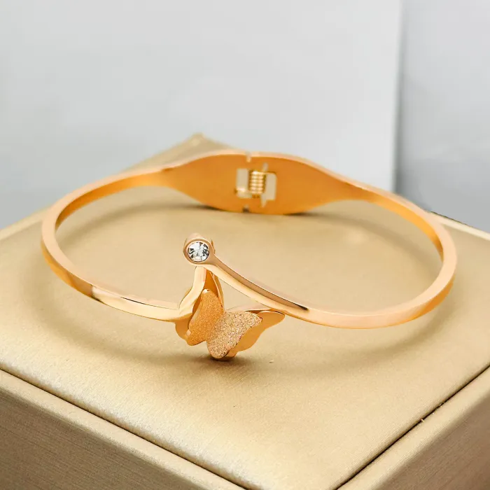 Wholesale Round Zircon Stainless Steel Bangle | Bulk Supplier & Factory Price Minimalist Luxury Bracelet for Women