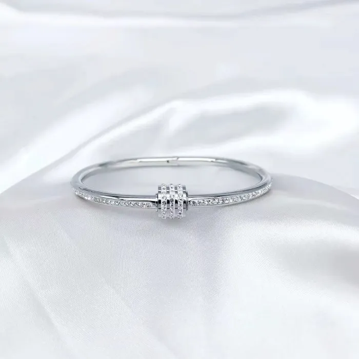 Wholesale Minimalist Stainless Steel Bangle | Bulk Supplier & Factory Price Elegant Zircon Bracelet