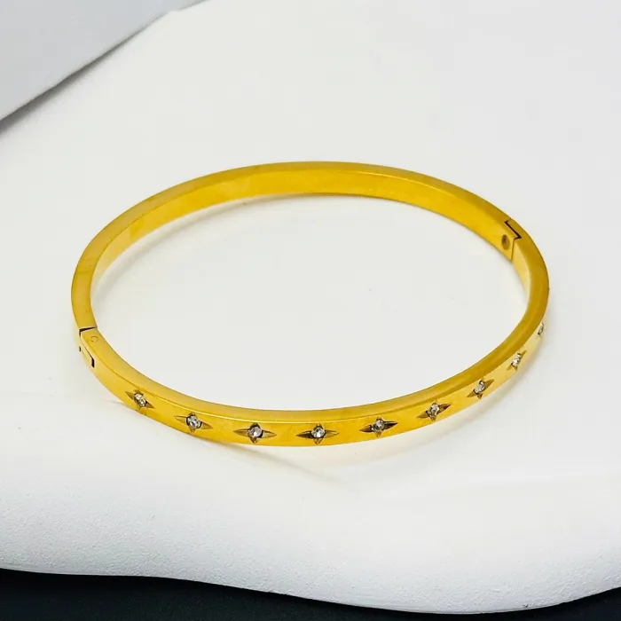 Wholesale Luxury Zircon Bangle for Women | Factory Price Stainless Steel Minimalist Jewelry Supplier
