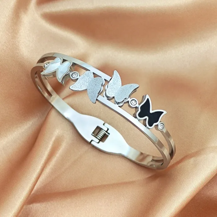 Wholesale Trendy Round Zircon Bangle | Bulk Stainless Steel Bracelet Supplier & Factory Price Jewelry