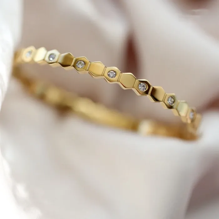 Wholesale Designer Zircon Bangle | Factory Price Stainless Steel Minimalist Jewelry for Boutiques