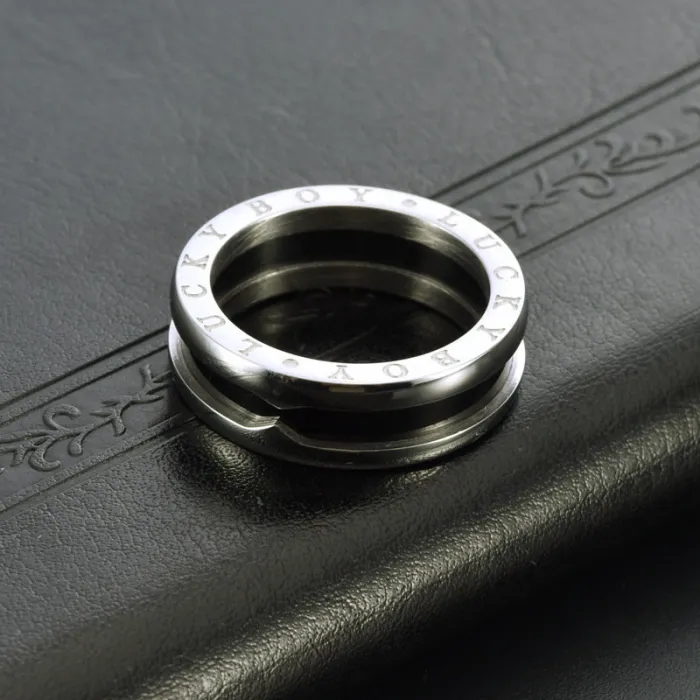 Wholesale 3-in-1 Ceramic Style Stainless Steel Ring | Bulk Supplier Factory Price Men's Trendy Minimalist Jewelry
