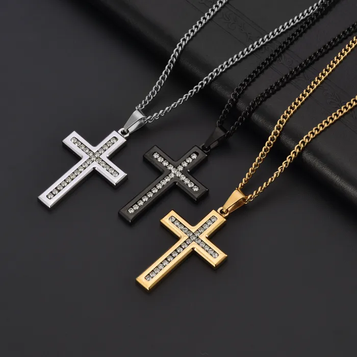 Wholesale Stainless Steel Cross Pendant Necklace | Bulk Supplier Factory Price Unisex Fashion Jewelry