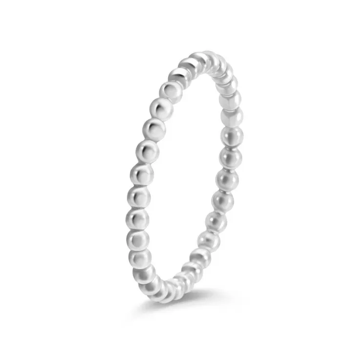 Wholesale Rose Gold Beaded Joint Ring Stainless Steel | Bulk Supplier Factory Price Women's Chic Jewelry