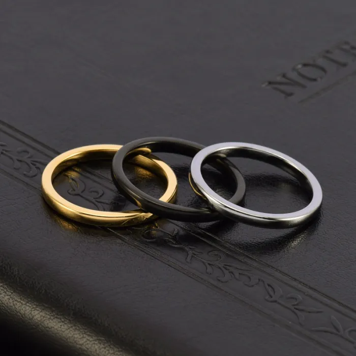 Wholesale 2MM Tungsten Steel Ring Minimalist Band | Bulk Supplier Factory Price Unisex Couple Jewelry