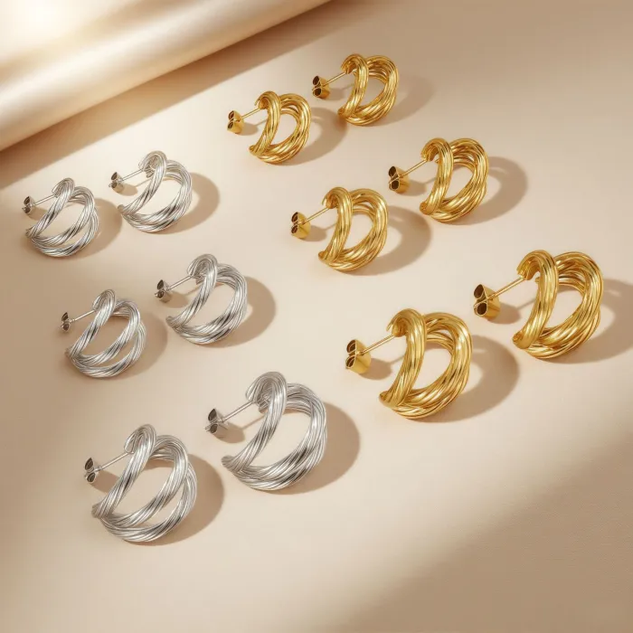 Wholesale Geometric Stainless Steel Earrings | Bulk Supplier & Factory Price Modern Titanium Steel Jewelry for Women