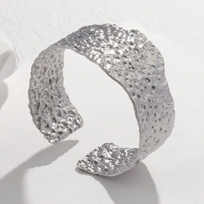 Wholesale Adjustable Titanium Steel Bracelet | Bulk Supplier & Factory Price Non-Fading Stainless Steel Open Bangle for Women