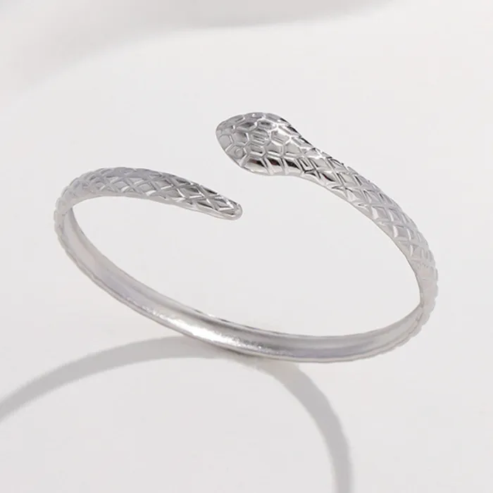 Factory Price Stainless Steel Adjustable Bracelet | Wholesale Titanium Open Bangle Non-Fading Modern Jewelry for Women