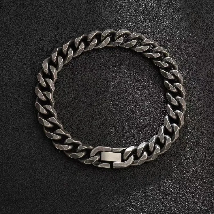Wholesale Cuban Link Titanium Steel Bracelet | Bulk Supplier & Factory Price Wide Chain Hip Hop Jewelry for Men
