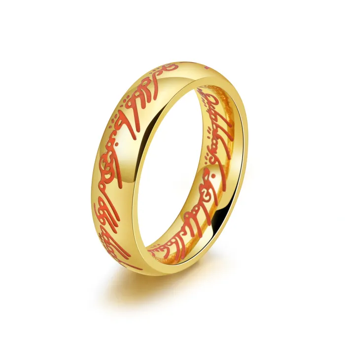 Glow in Dark Punk Ring Stainless Steel Oil Drip Design | Unisex Fashion Jewelry Gothic Statement Band