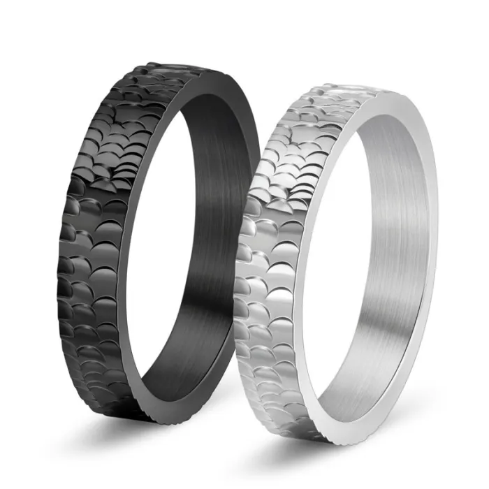 High-End Dragon Scale Couple Rings | 18K Gold Plated Ice-Cracked Design | Unique Fashion Jewelry for Men & Women