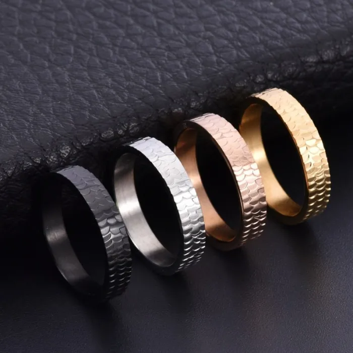 High-End Dragon Scale Couple Rings | 18K Gold Plated Ice-Cracked Design | Unique Fashion Jewelry for Men & Women