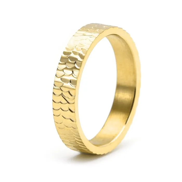 High-End Dragon Scale Couple Rings | 18K Gold Plated Ice-Cracked Design | Unique Fashion Jewelry for Men & Women