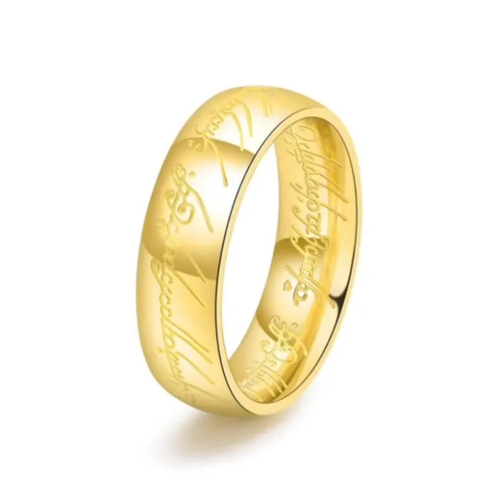 Wholesale 18K Gold Plated Titanium Steel Ring for Men | Bold Fashion Jewelry Factory Price