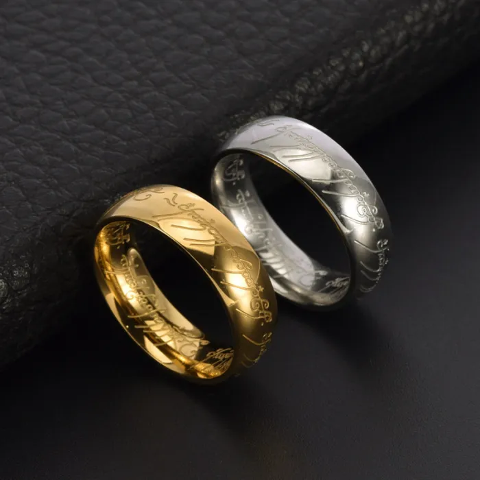 Wholesale 18K Gold Plated Titanium Steel Ring for Men | Bold Fashion Jewelry Factory Price