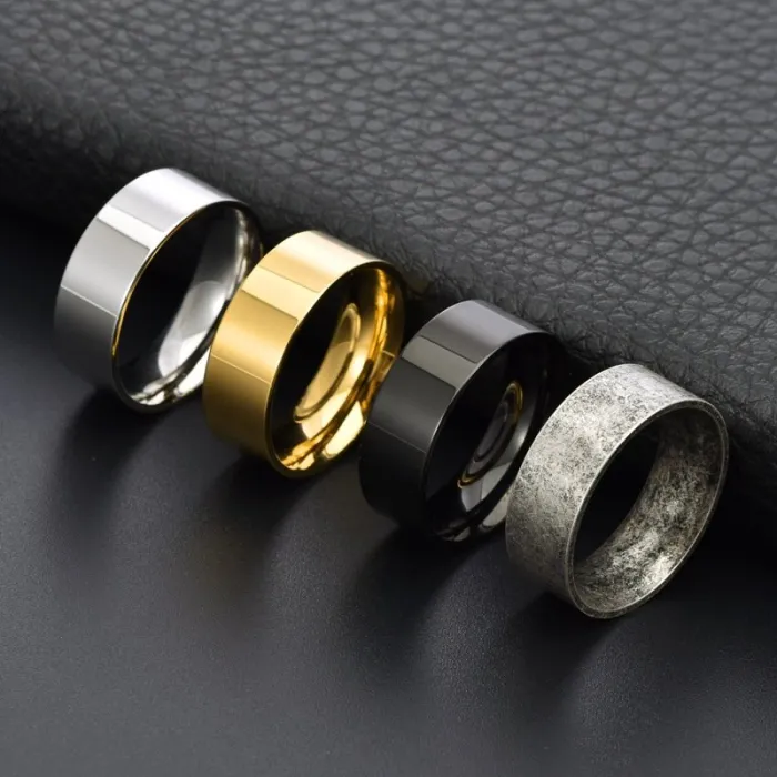 Wholesale 18K Gold Plated Titanium Steel Plain Band | Minimalist Knuckle Ring Factory Price