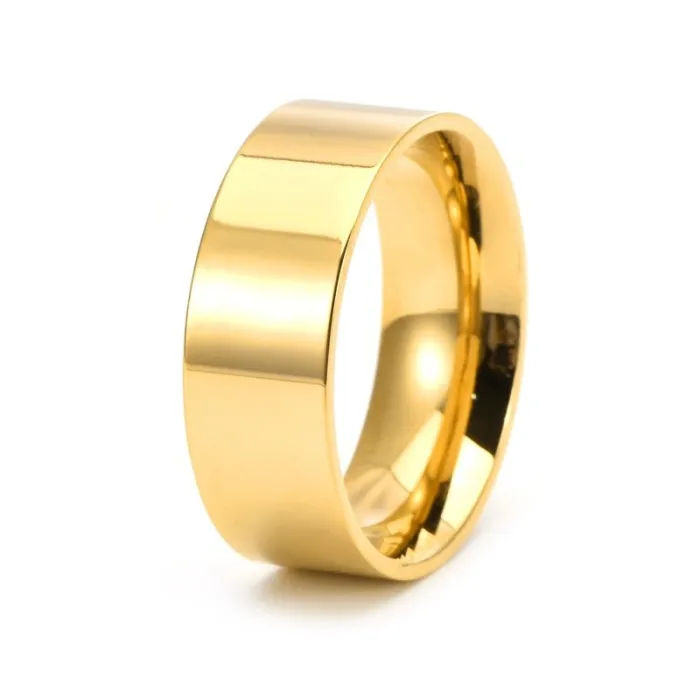 Wholesale 18K Gold Plated Titanium Steel Plain Band | Minimalist Knuckle Ring Factory Price