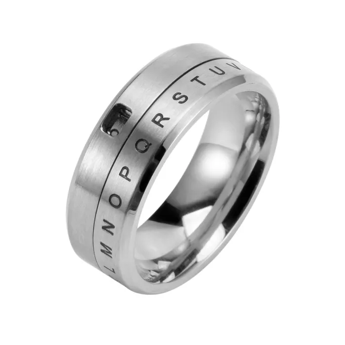 Wholesale Stainless Steel Spinning Number Ring for Men | Fashion Letter Rotatable Band Factory Price